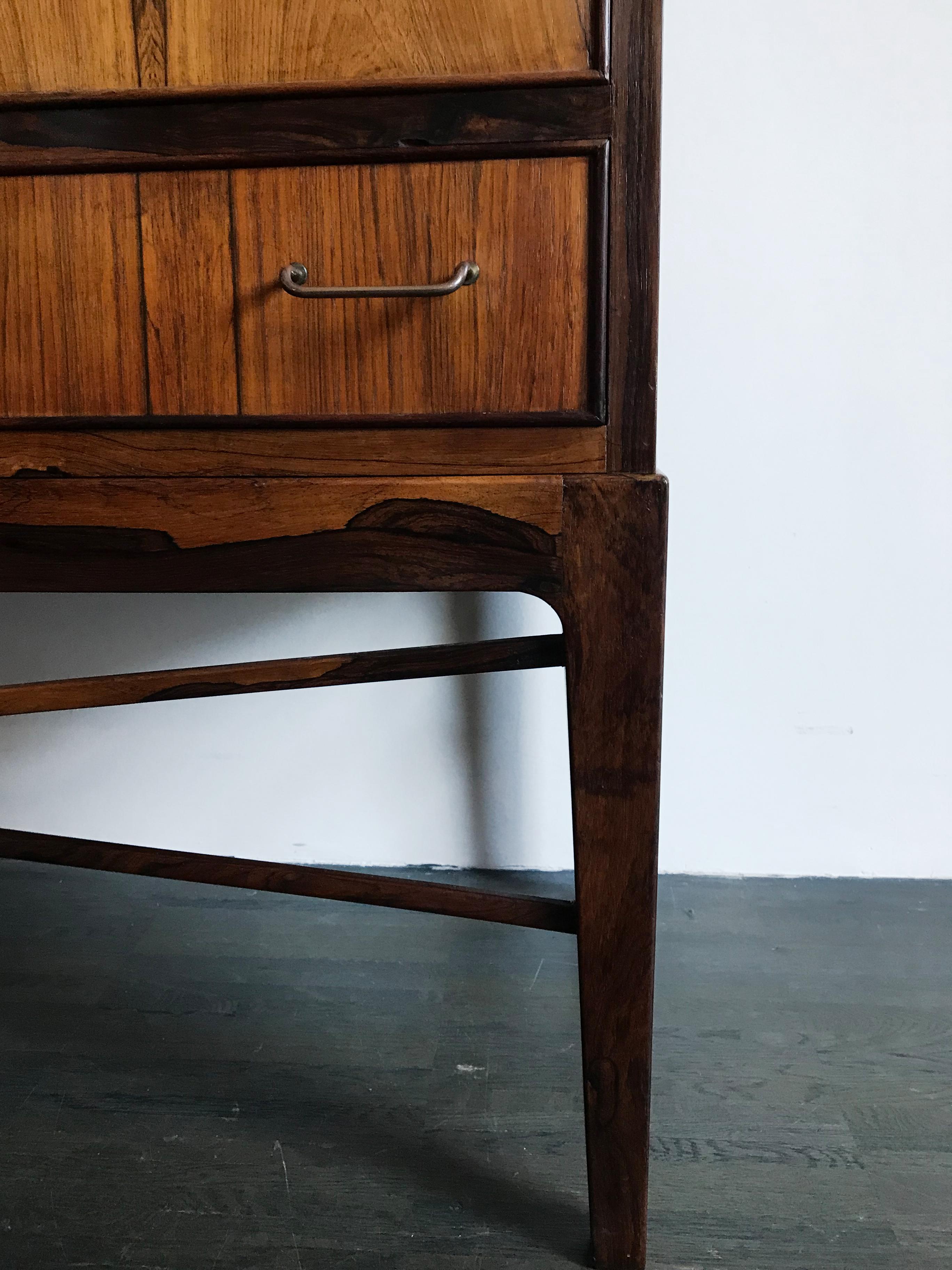 Scandinavian Midcentury Modern Design Dark Wood Cabinet, 1960s For Sale 9