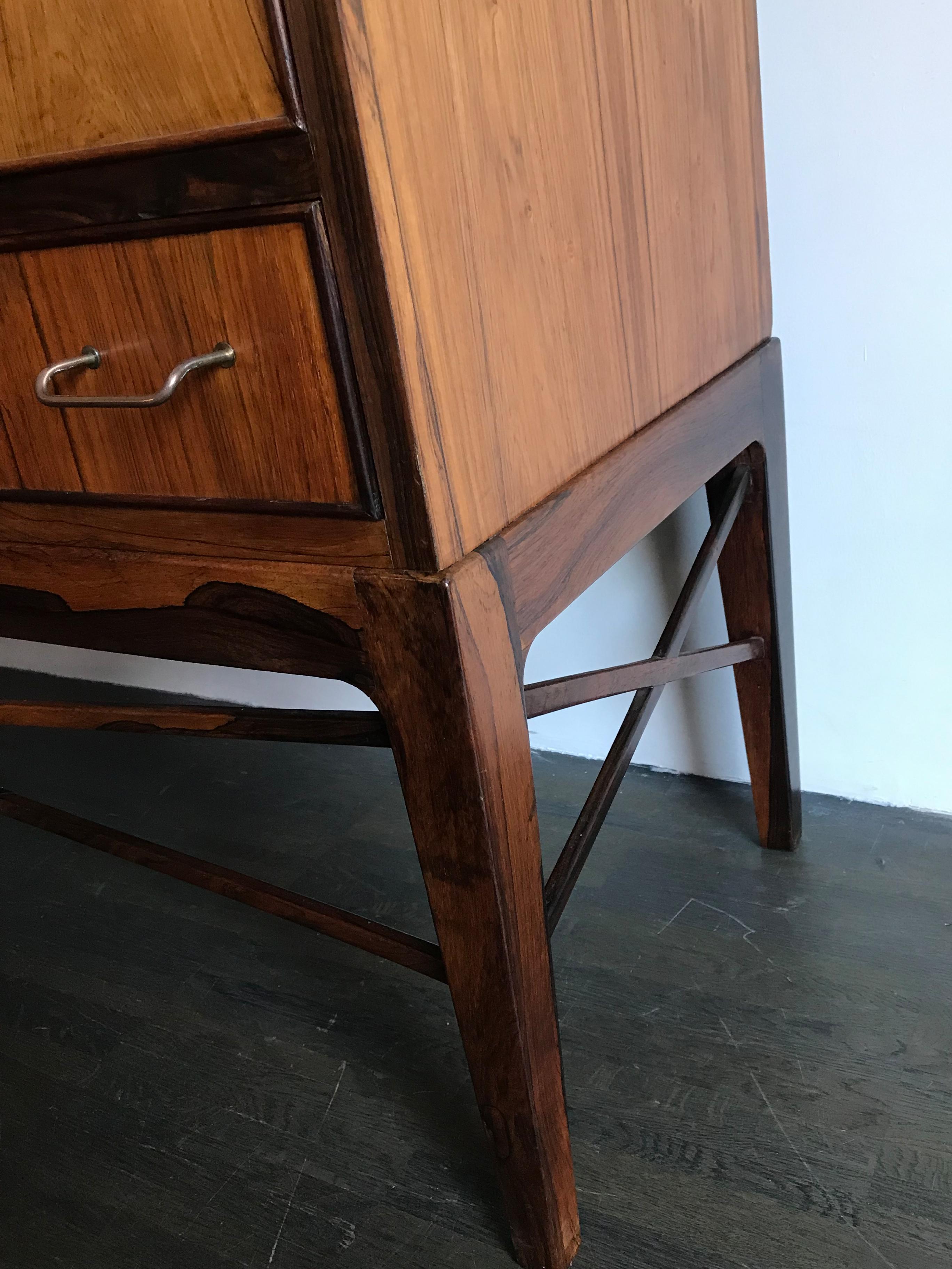 Scandinavian Midcentury Modern Design Dark Wood Cabinet, 1960s For Sale 10