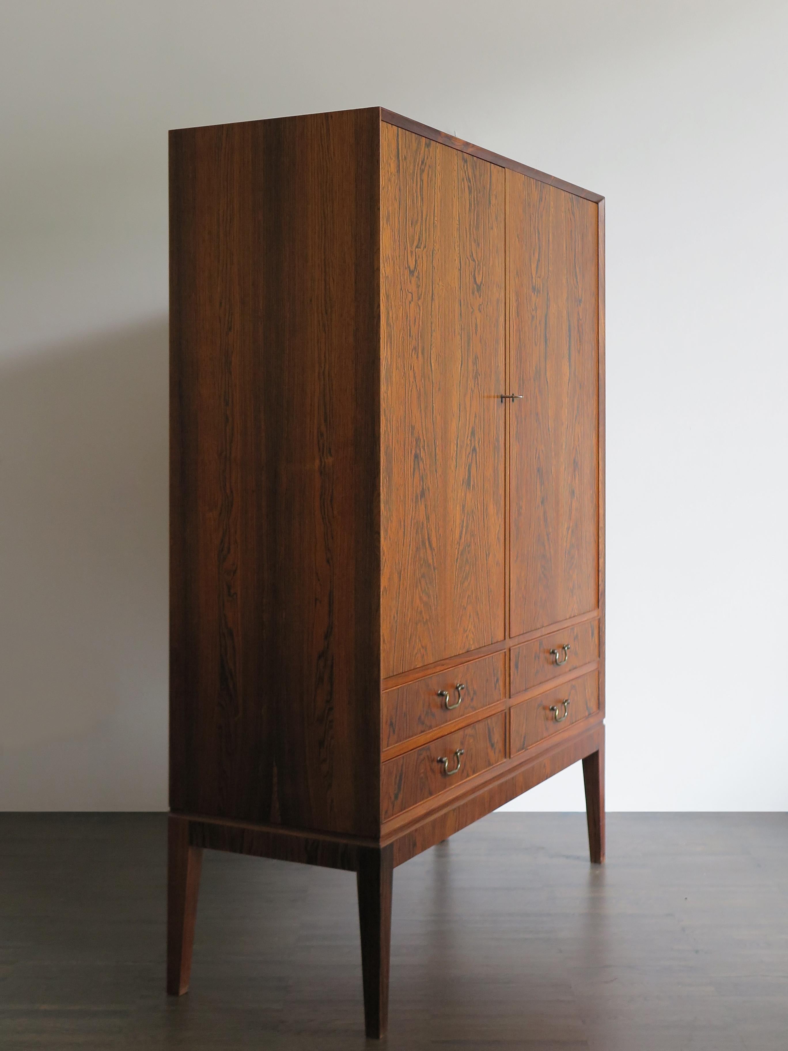 Scandinavian Modern Scandinavian Midcentury Modern Design Dark Wood Cabinet, 1960s