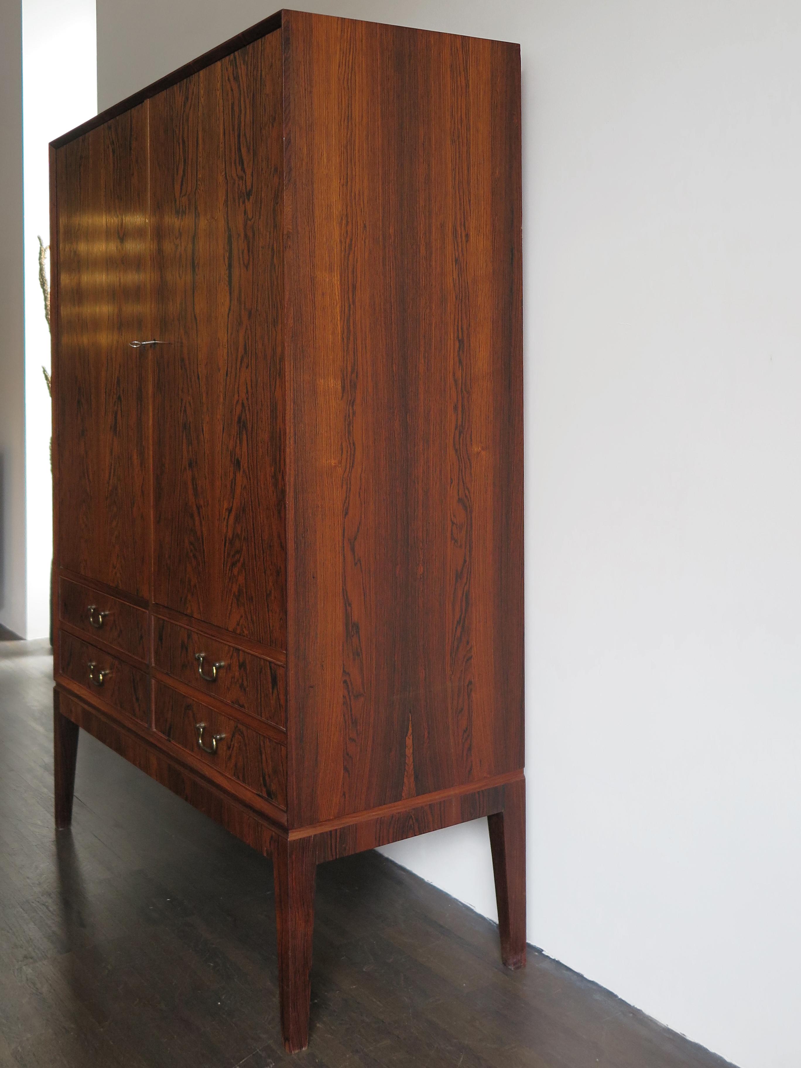 Danish Scandinavian Midcentury Modern Design Dark Wood Cabinet, 1960s