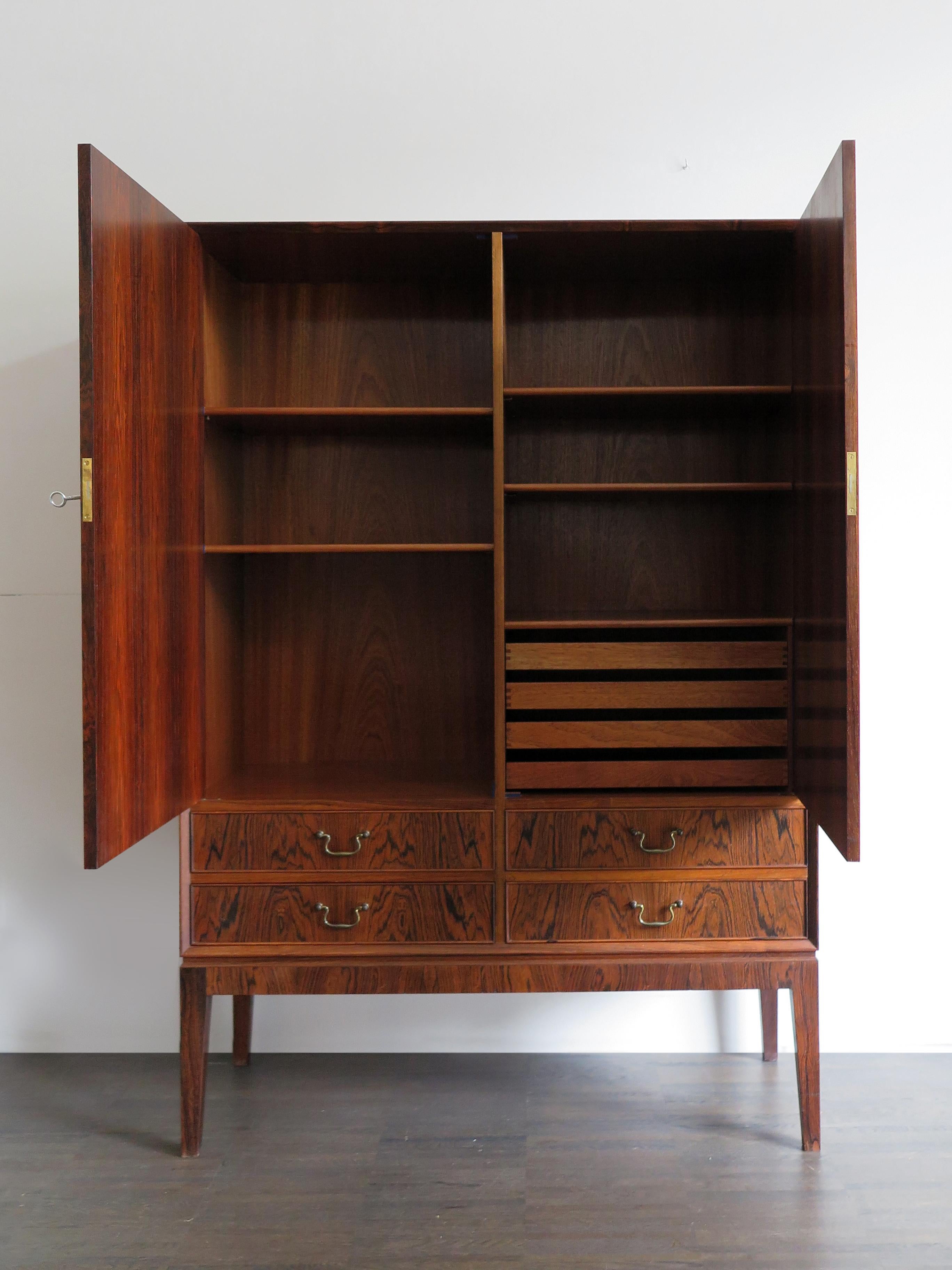 Mid-20th Century Scandinavian Midcentury Modern Design Dark Wood Cabinet, 1960s