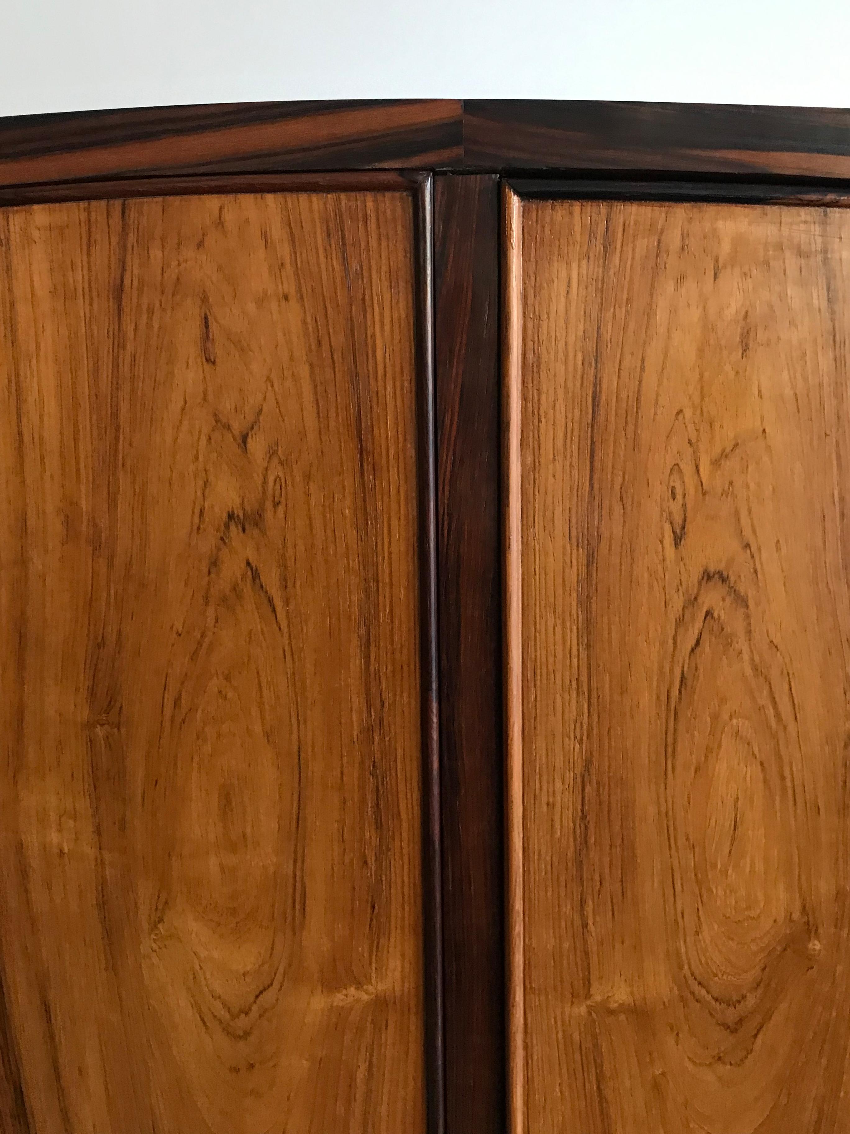 Scandinavian Midcentury Modern Design Dark Wood Cabinet, 1960s For Sale 1