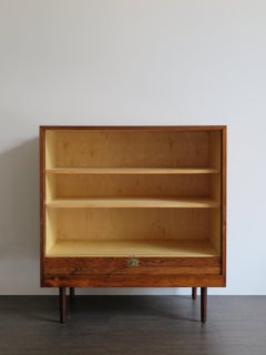 Scandinavian Mid-Century Modern Design Dark Wood Hight Sideboard, 1960s