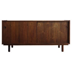Antique Scandinavian Mid-Century Modern Design Dark Wood Sideboard, 1960s
