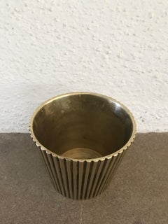 Scandinavian Midcentury Modern Design Solid Brass Vase 1950s