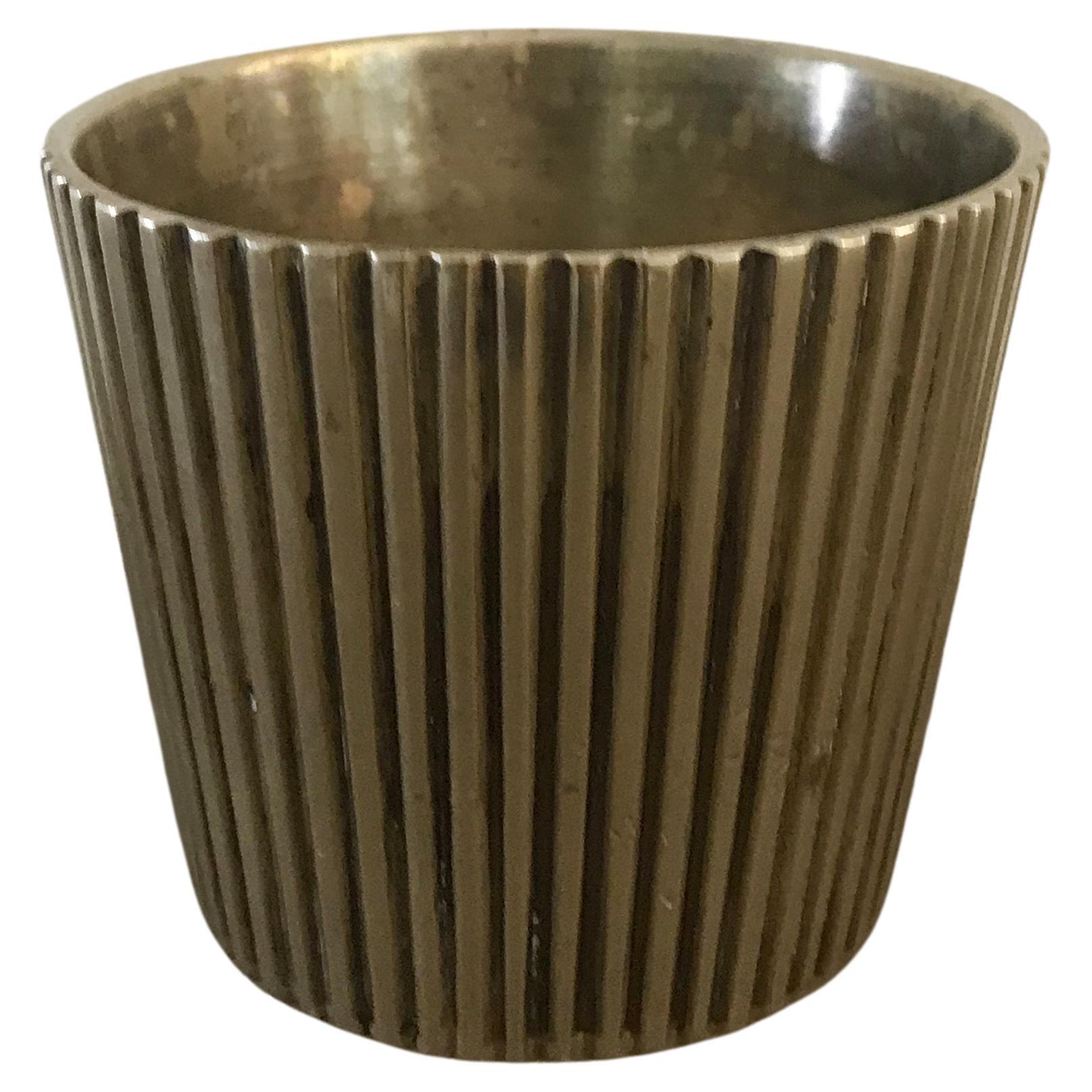 Scandinavian Midcentury Modern Design Solid Brass Vase 1950s For Sale