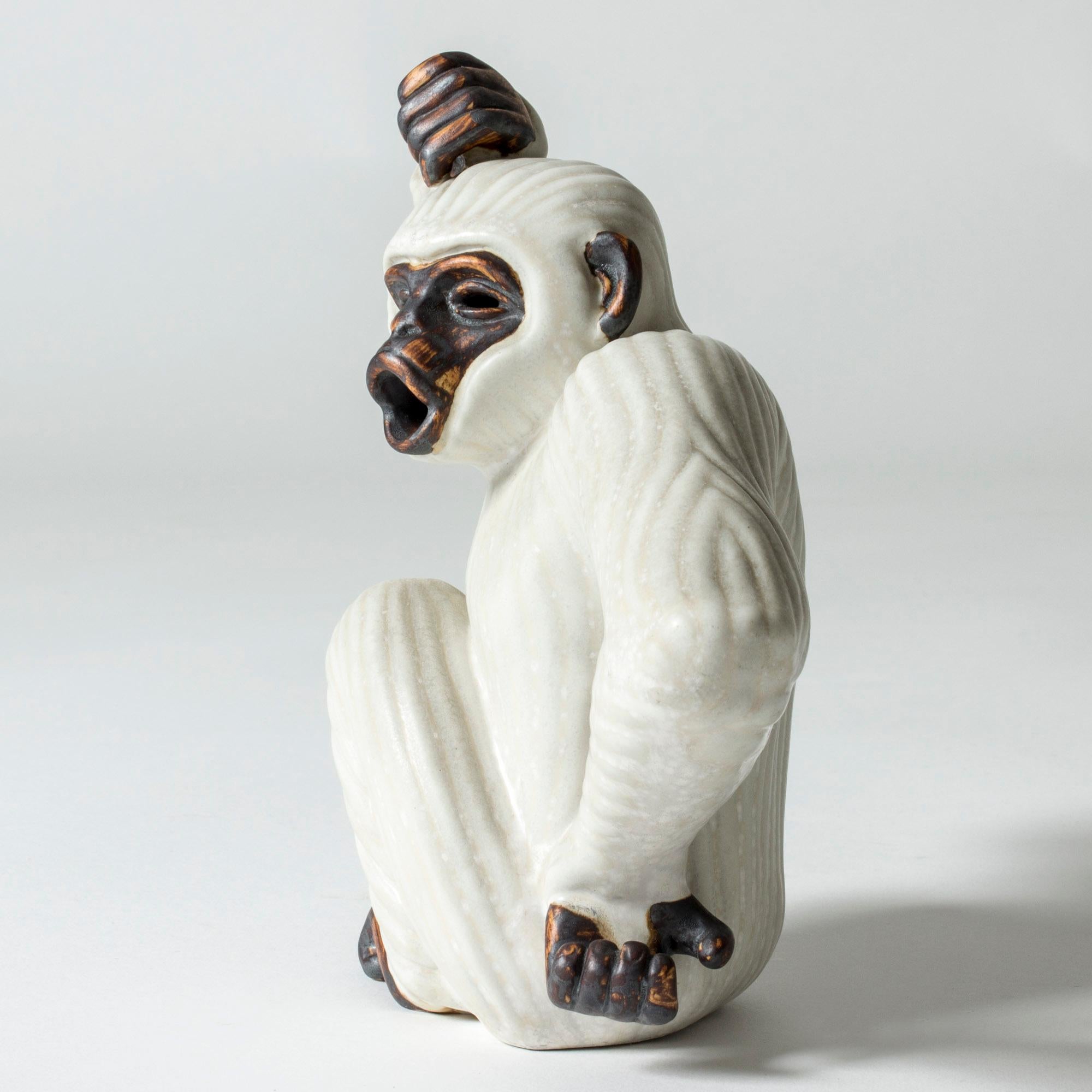 Scandinavian Modern Scandinavian Midcentury Monkey Figurine by Gunnar Nylund for Rörstrand, Sweden