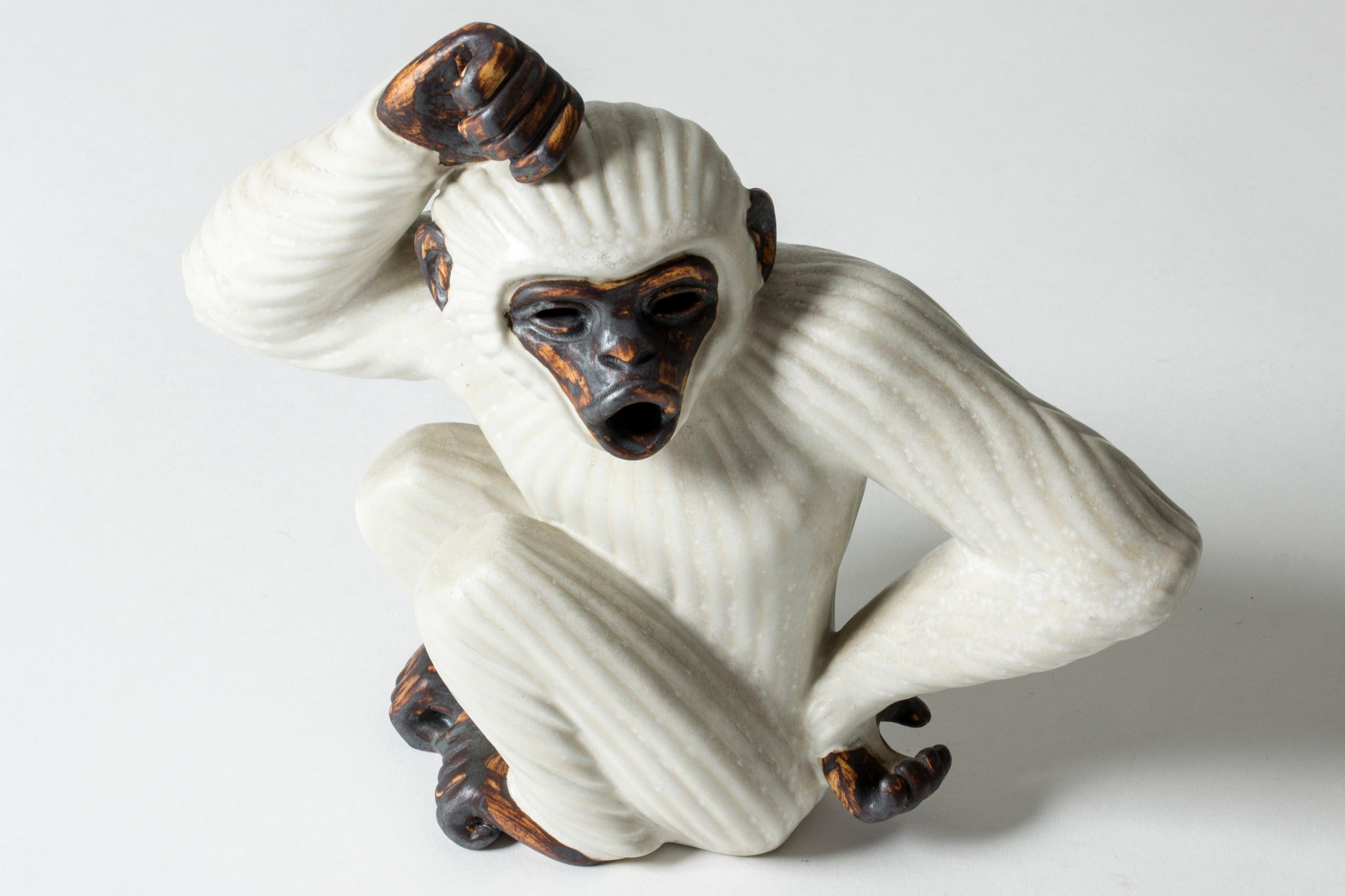 Mid-20th Century Scandinavian Midcentury Monkey Figurine by Gunnar Nylund for Rörstrand, Sweden
