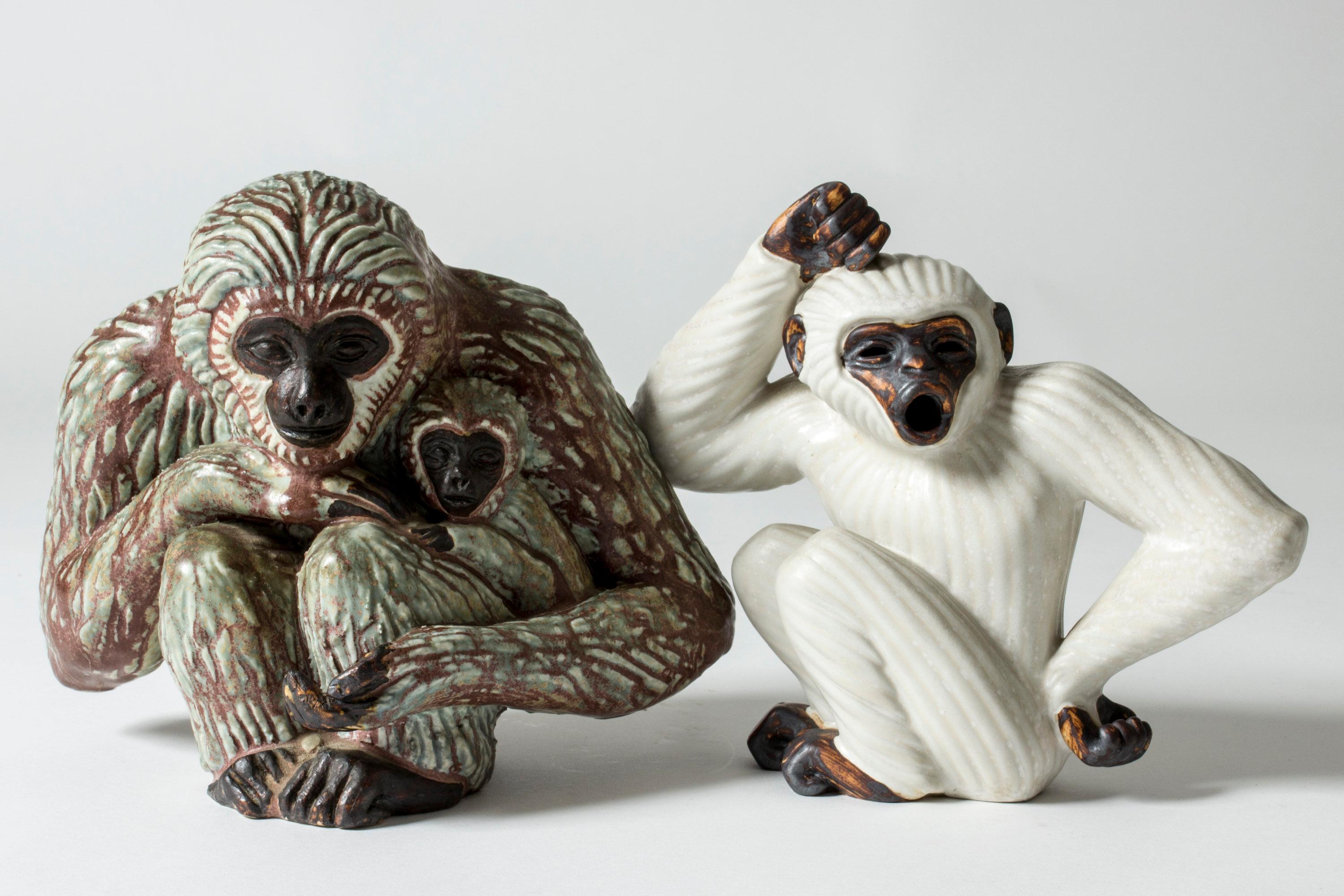 Scandinavian Midcentury Monkey Figurine by Gunnar Nylund for Rörstrand, Sweden 1