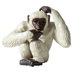 Scandinavian Midcentury Monkey Figurine by Gunnar Nylund for Rörstrand, Sweden