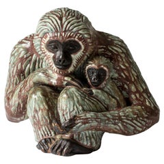 Scandinavian Midcentury Monkeys Figurine by Gunnar Nylund for Rörstrand, Sweden