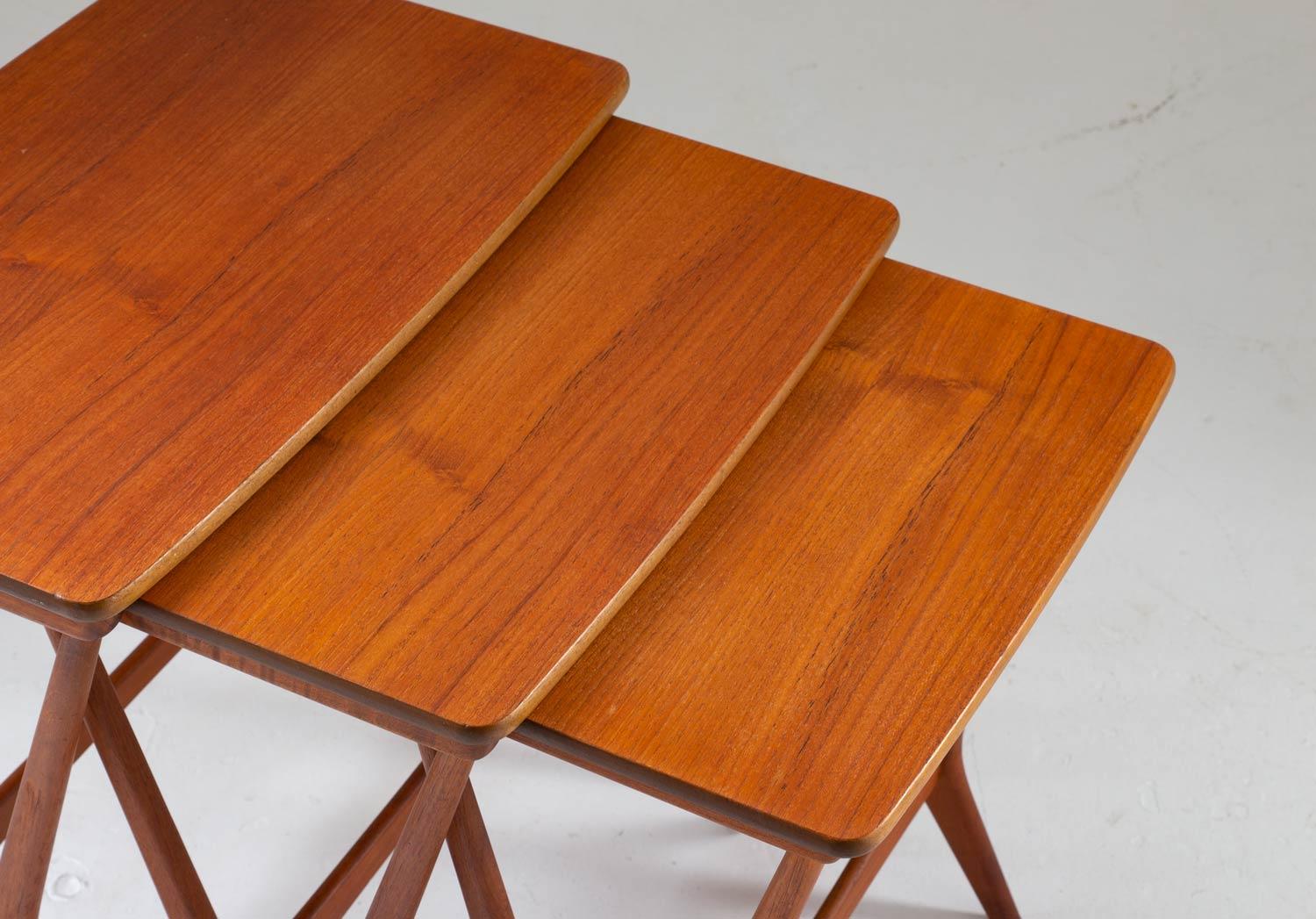 Scandinavian Midcentury Nesting Tables by Erling Torvits for HM In Good Condition In Karlstad, SE