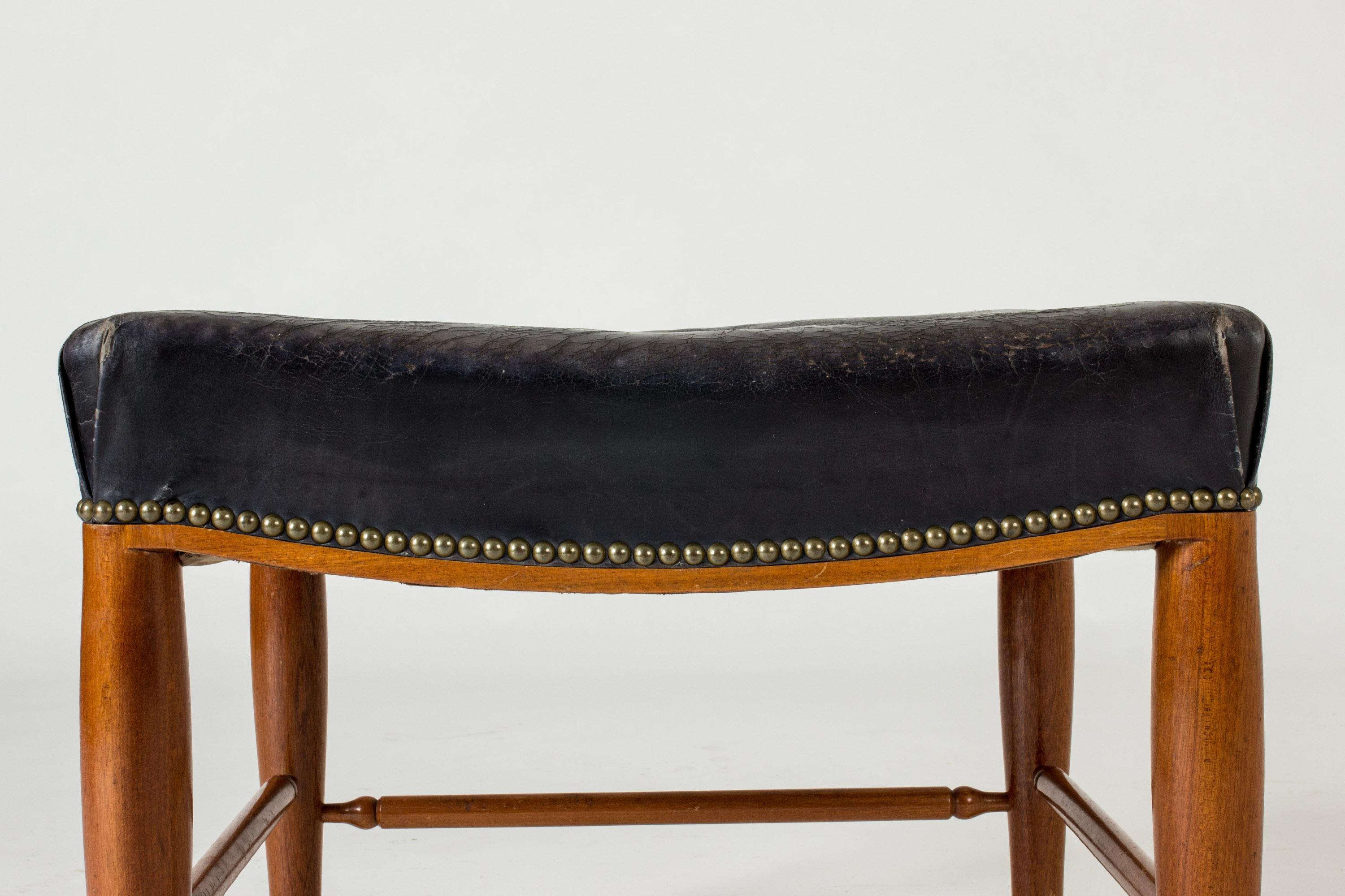 Scandinavian Midcentury Ottoman by Josef Frank, Svenskt Tenn, Sweden, 1950s In Good Condition In Stockholm, SE