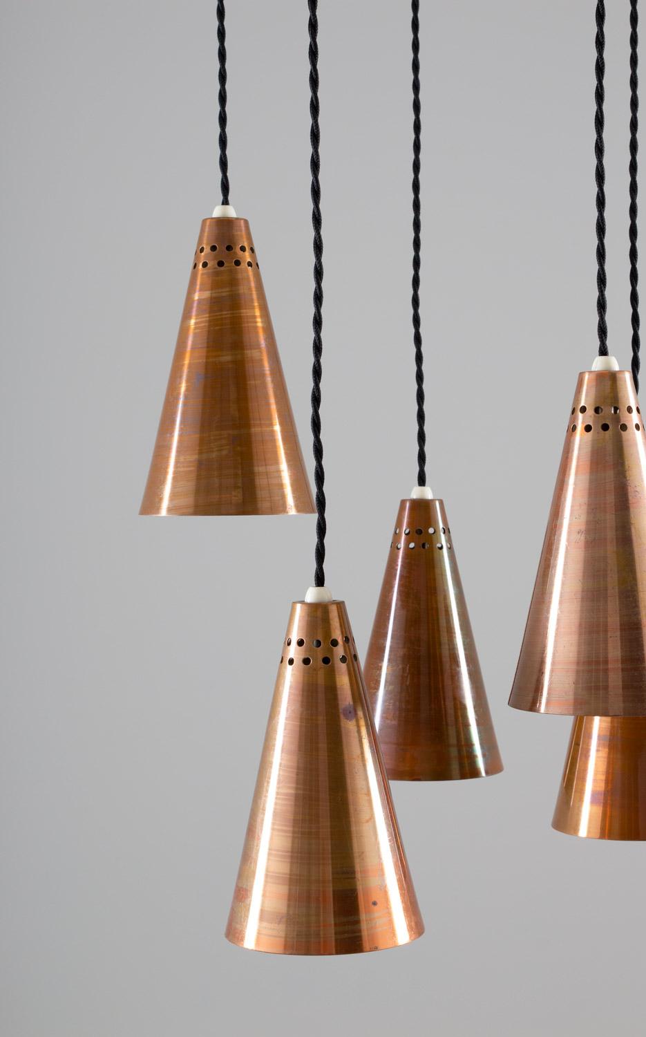 20th Century Scandinavian Midcentury Pendant in Copper by Hans-Agne Jakobsson For Sale