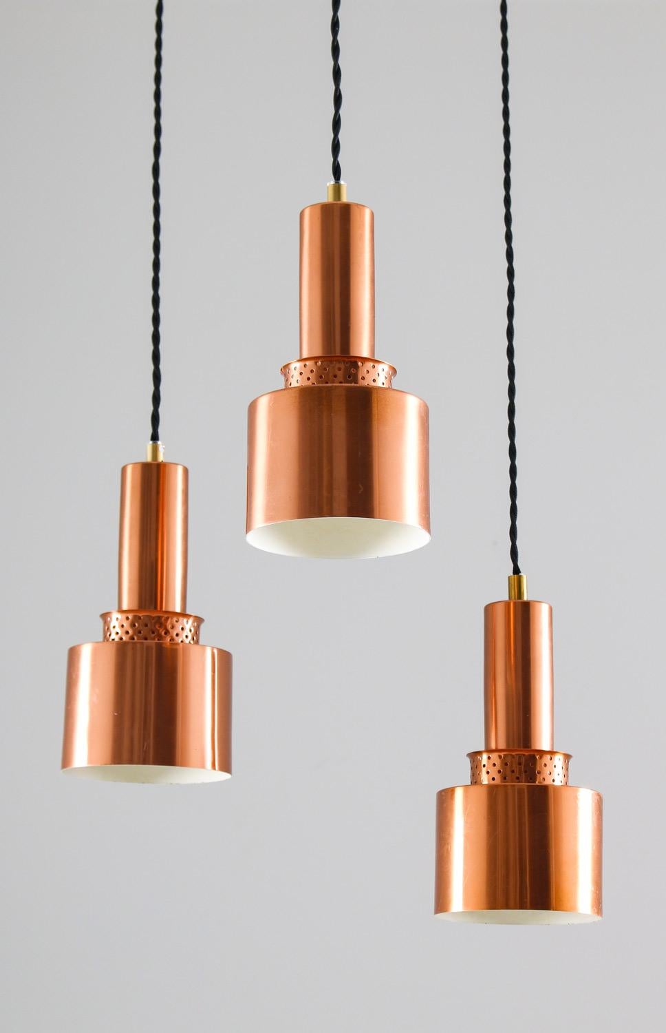 Scandinavian Midcentury Pendants Model T292 in Copper by Hans-Agne Jakobsson In Good Condition For Sale In Karlstad, SE