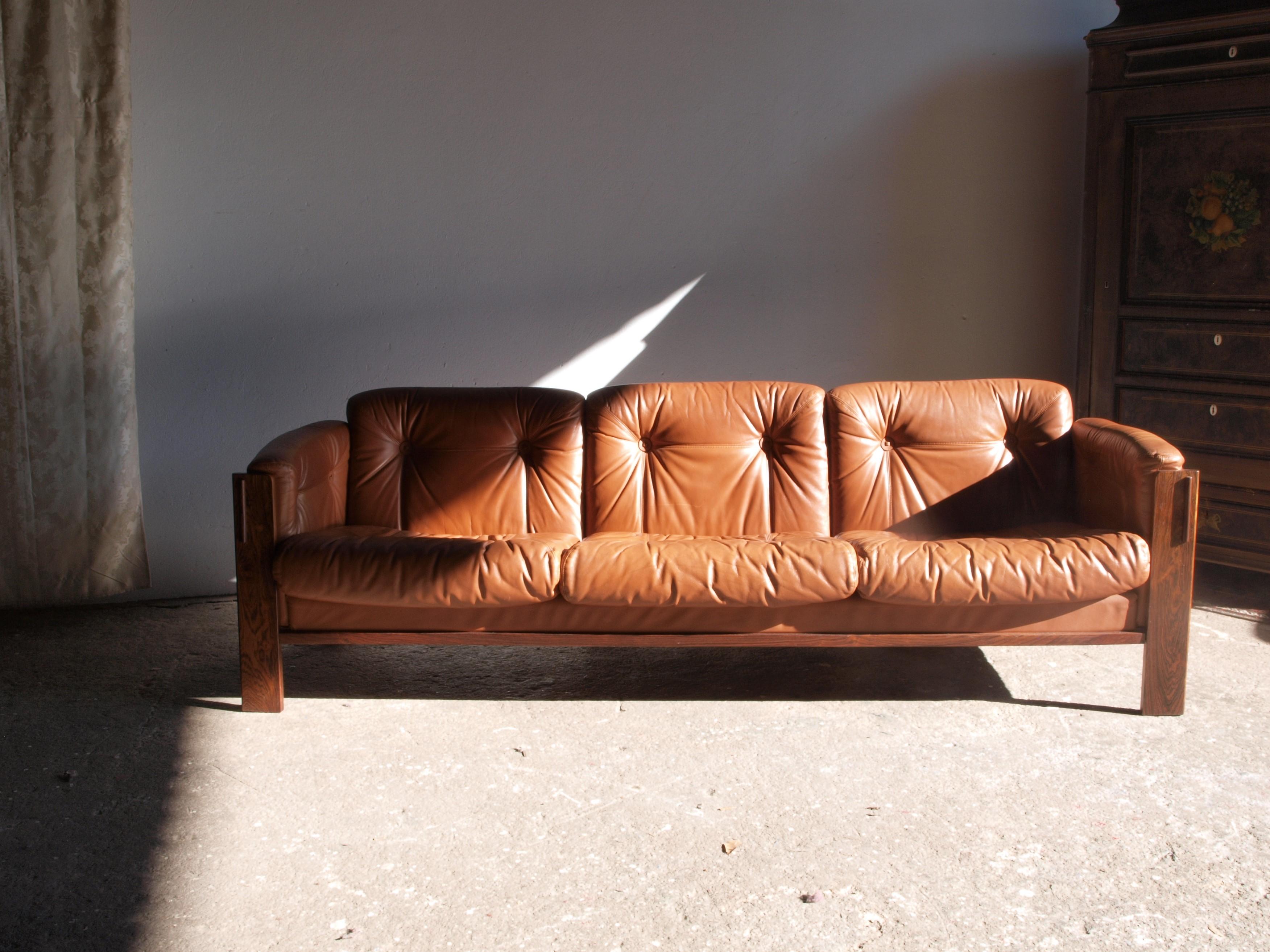 rosewood leather sofa