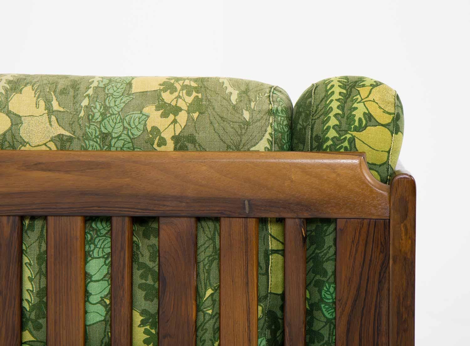Fabric Scandinavian Midcentury Rosewood Sofa 