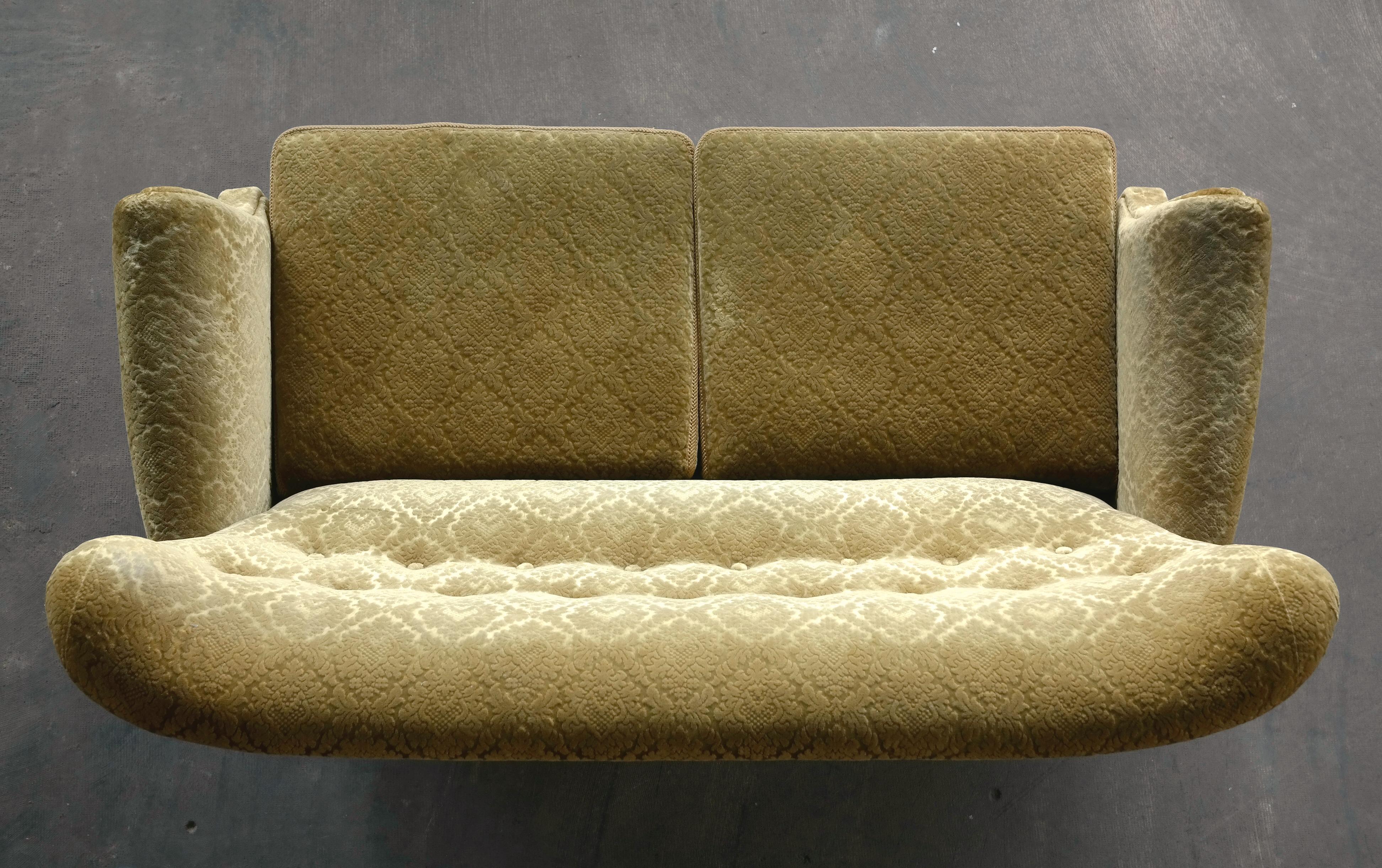 Wool Scandinavian Midcentury Settee or Two-Seat Sofa by DUX, Sweden