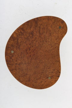 Scandinavian Midcentury Side Table "Palett" By Yngve Ekström, Elm Root and Brass