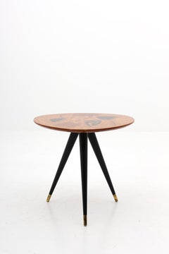 Scandinavian Midcentury Side Table with Inlays by H. Sundling Tranås