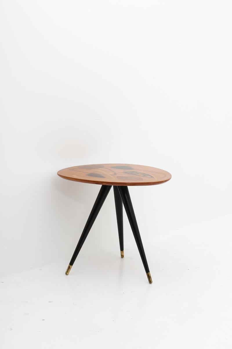 Mid-Century Modern Scandinavian Midcentury Side Table with Inlays by H. Sundling Tranås