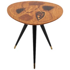 Scandinavian Midcentury Side Table with Inlays by H. Sundling Tranås