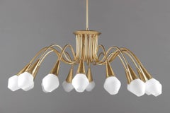 Scandinavian Midcentury Starburst Chandeliers in Brass by Böhlmarks, Sweden