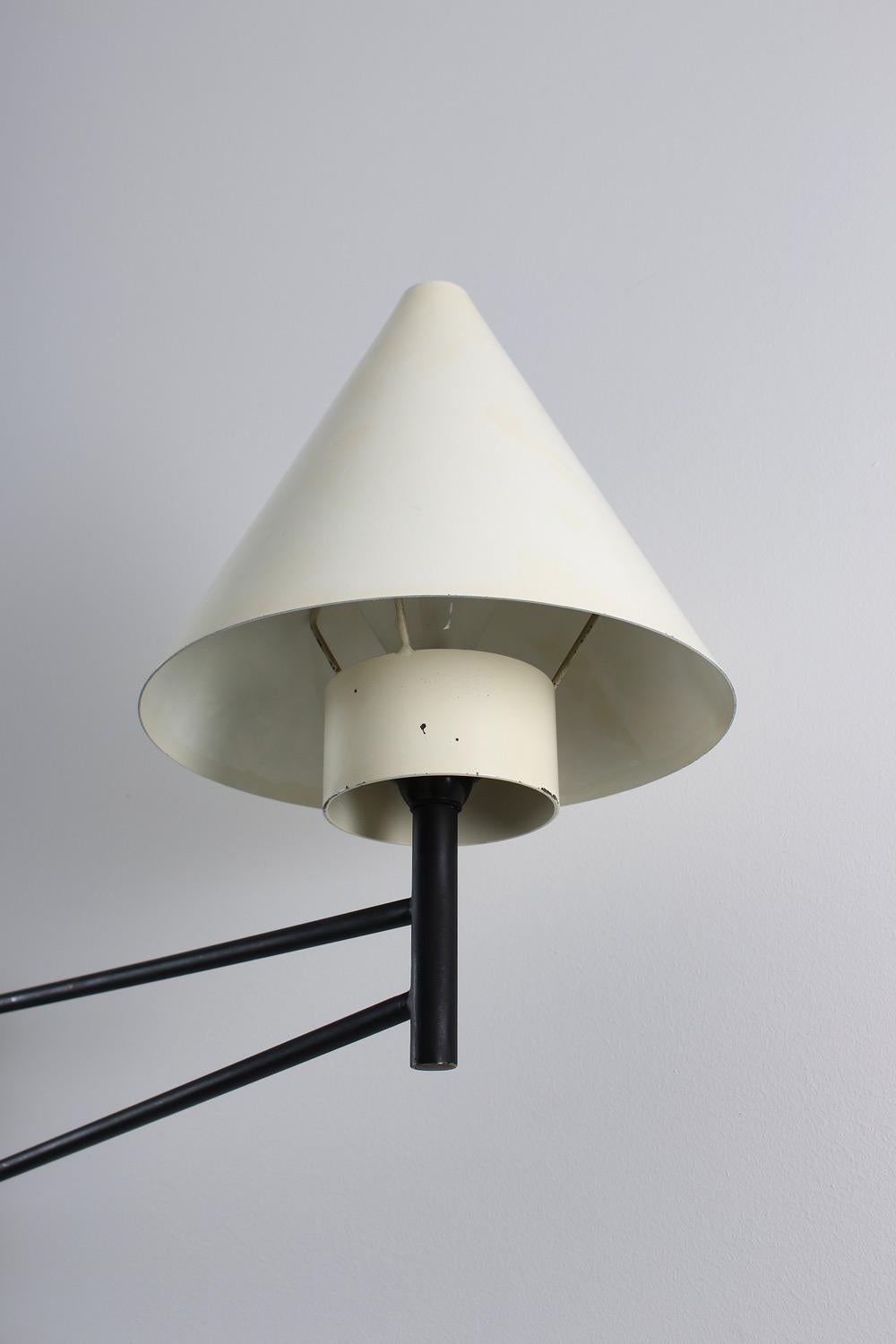 Scandinavian Midcentury Swivel Wall Lamp by Luco In Good Condition In Karlstad, SE