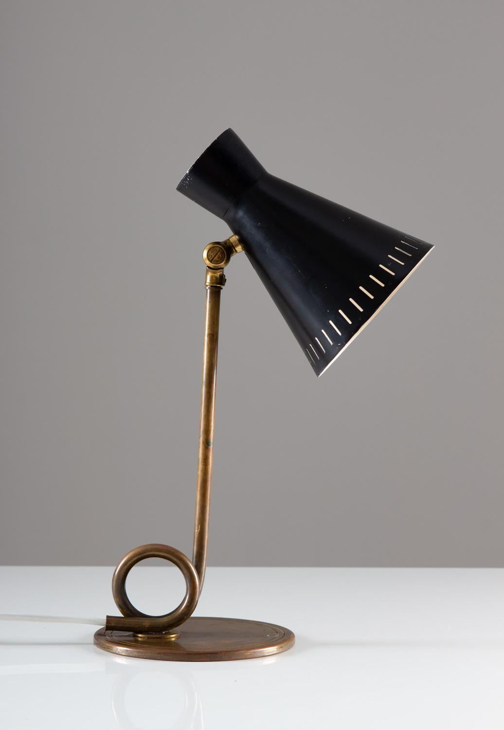Scandinavian Modern Scandinavian Midcentury Table Lamp in Brass