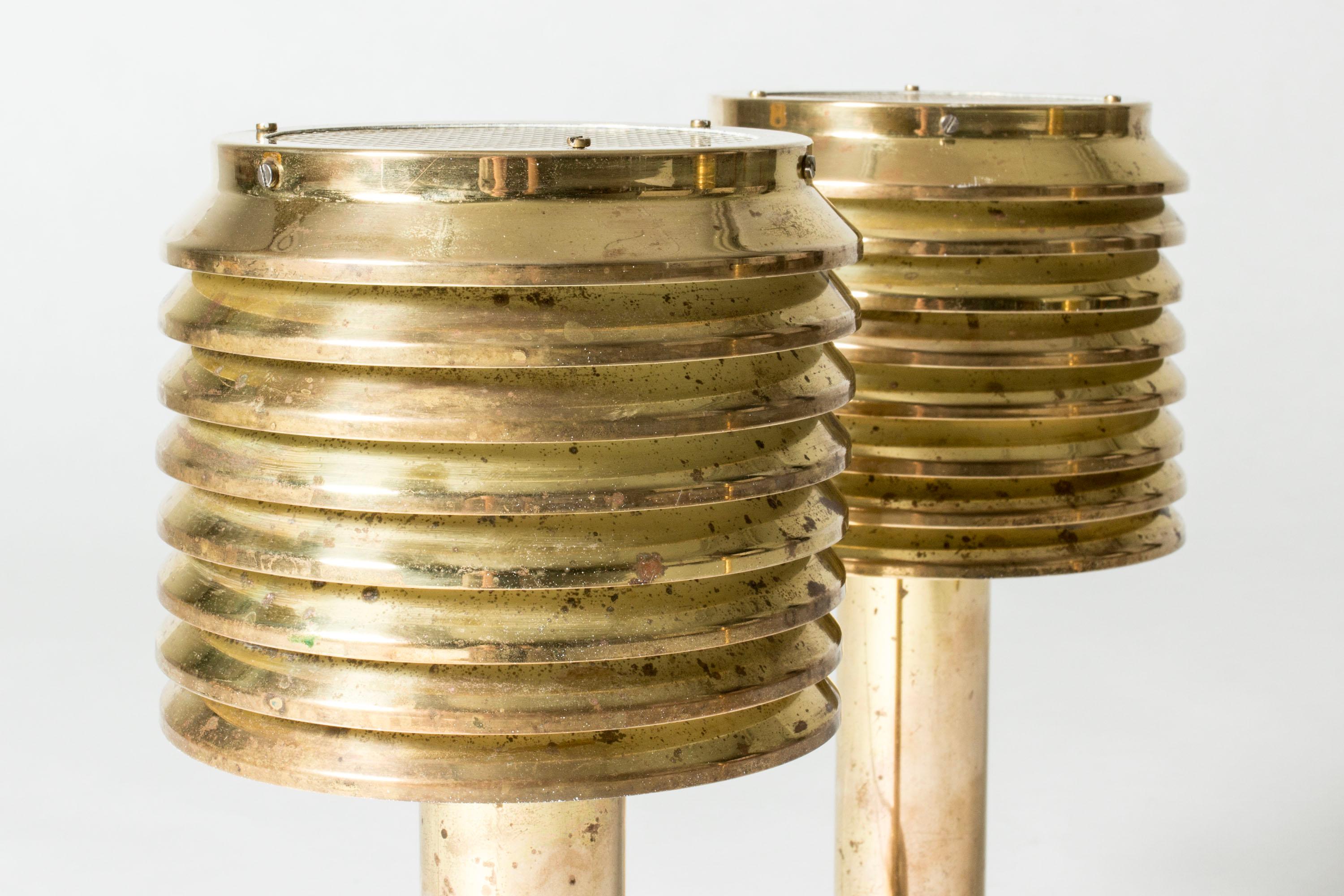 Lámparas de mesa escandinavas de mediados de siglo de Hans-Agne Jakobsson, Suecia, años 60 Latón en venta