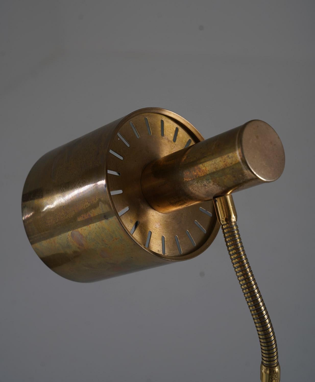 20th Century Scandinavian Midcentury Table Lamps in Brass by Konsthantverk Tyringe For Sale