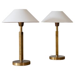 Scandinavian Midcentury Table Lamps in Brass