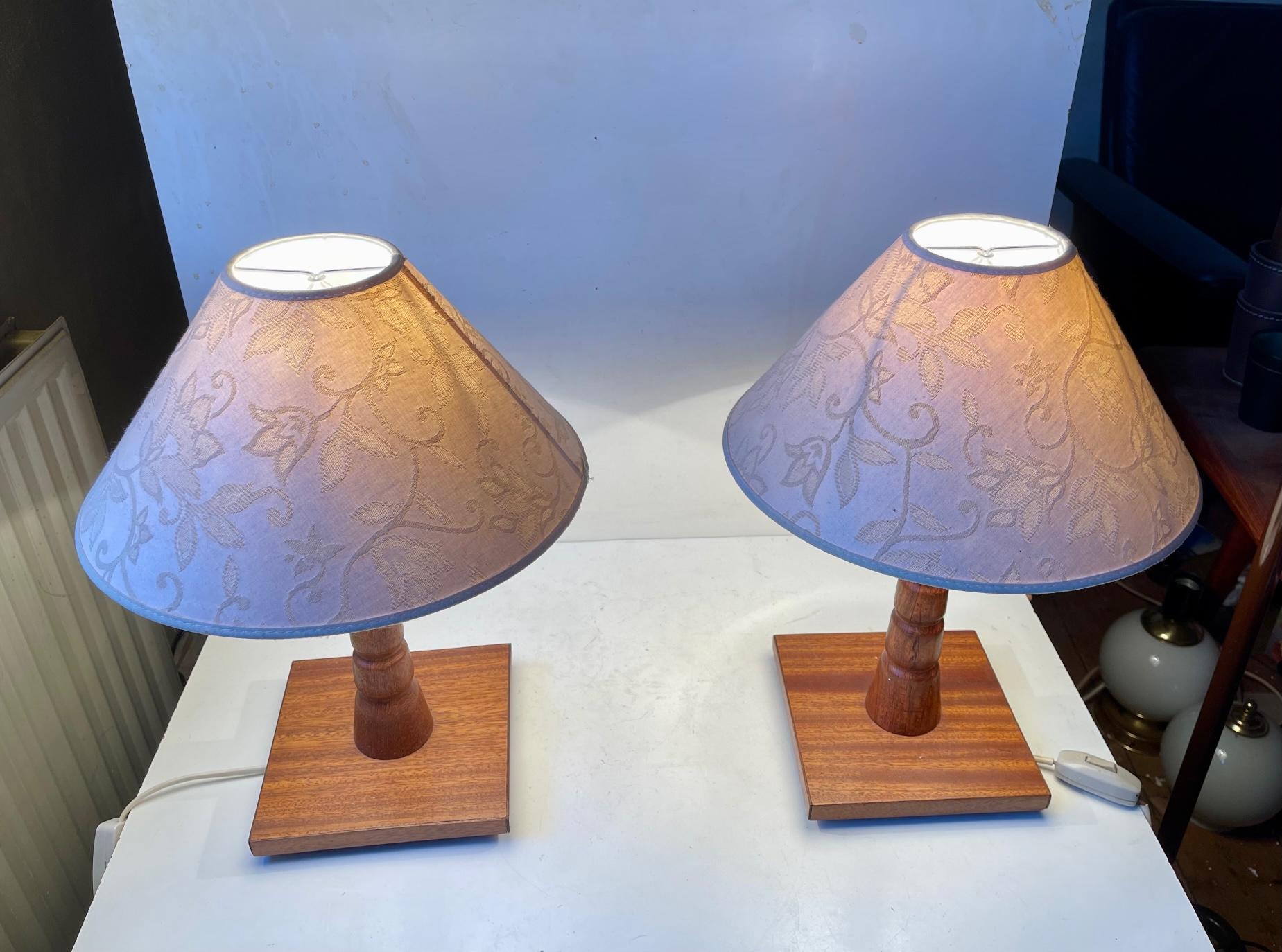 Scandinavian Modern Scandinavian Mid-Century Table Lamps in Teak, 1960s, Set of 2 For Sale