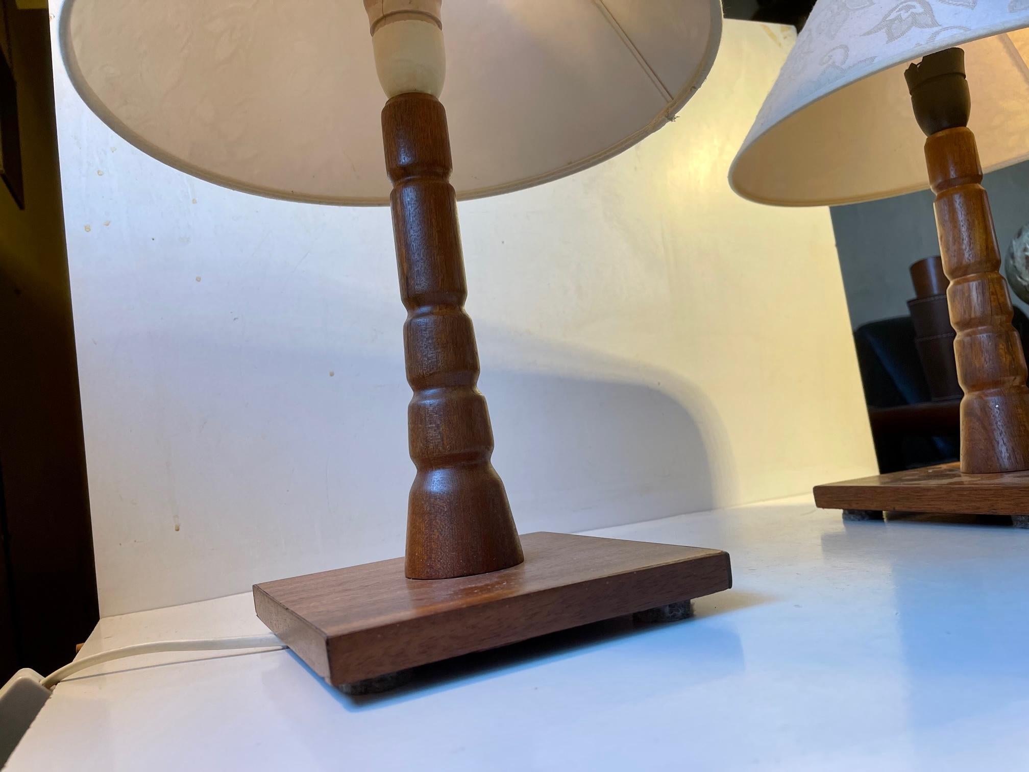 Scandinavian Mid-Century Table Lamps in Teak, 1960s, Set of 2 For Sale 4