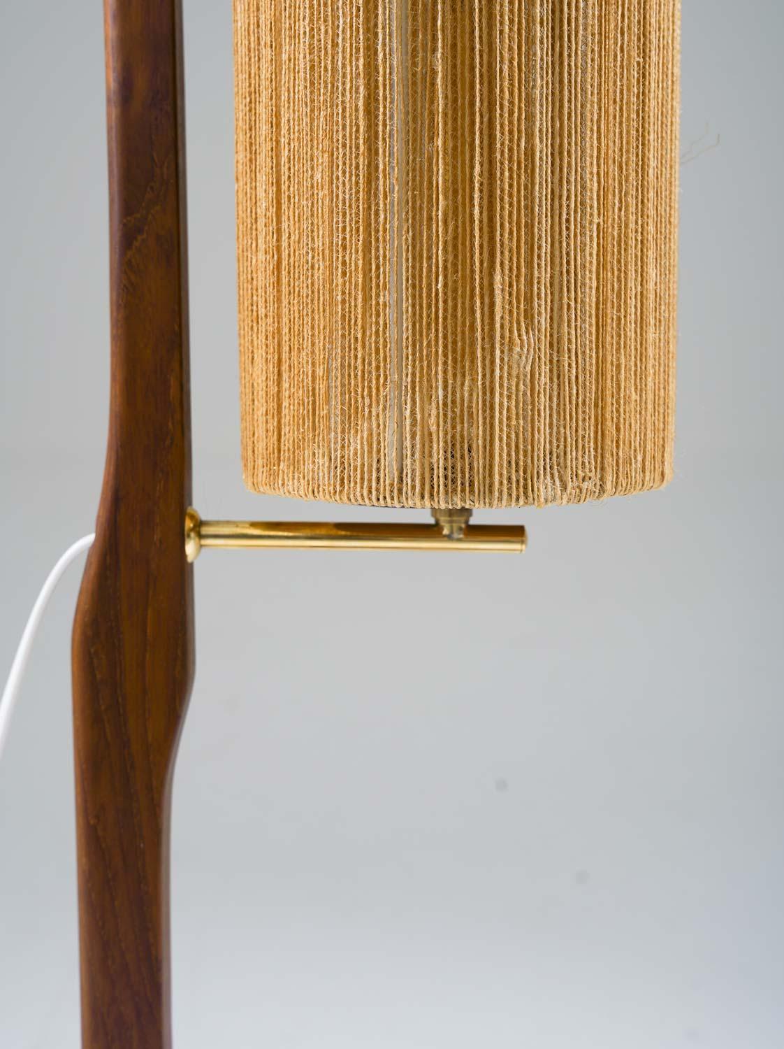 Danish Scandinavian Teak and Brass Floor Lamp by Ib Fabiansen for Fog & Mørup
