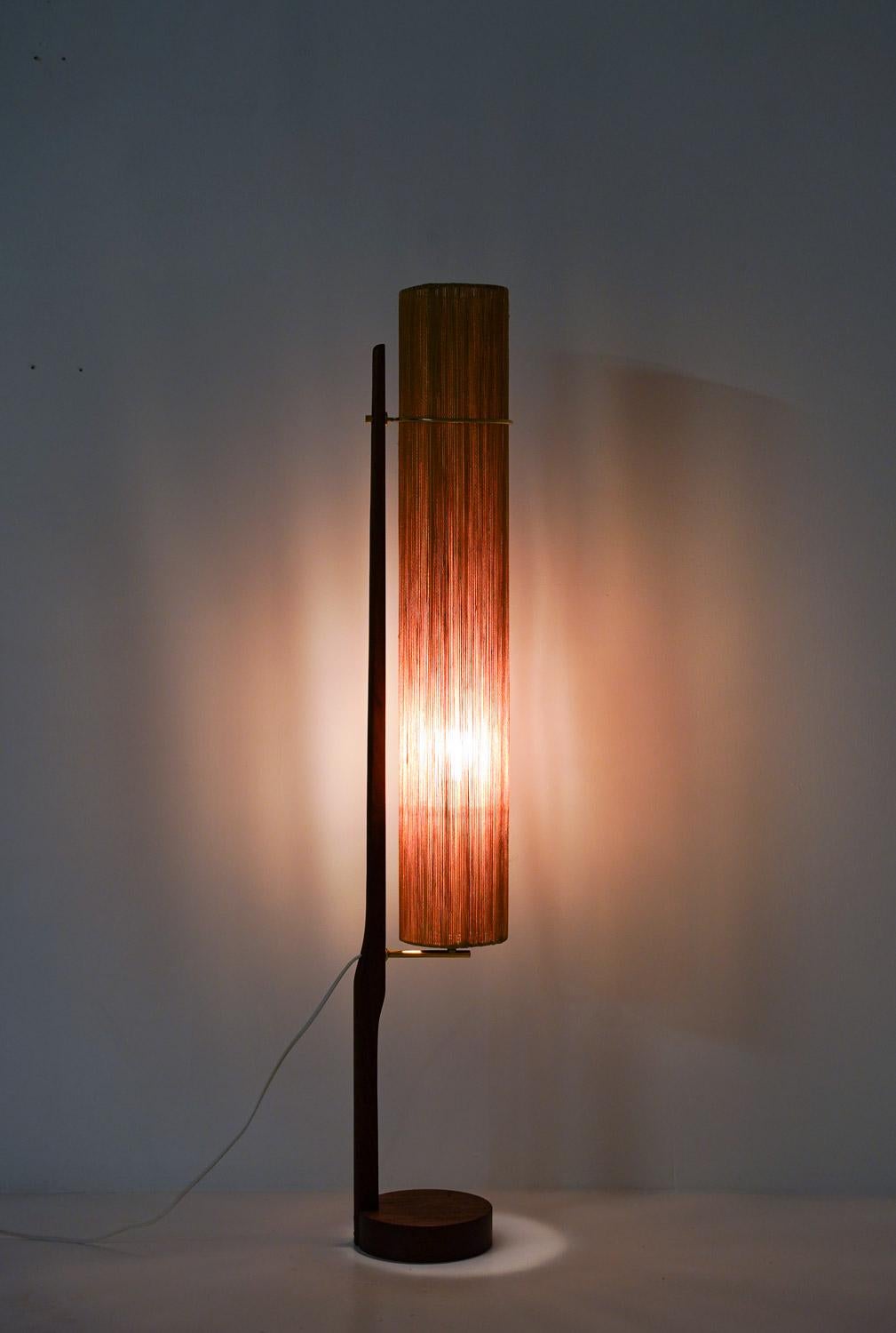20th Century Scandinavian Teak and Brass Floor Lamp by Ib Fabiansen for Fog & Mørup