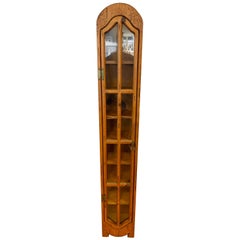 Scandinavian Midcentury Very Narrow Danish Display Case Cabinet Eight Shelves