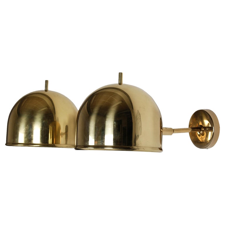 Scandinavian Midcentury Wall Lamps in Brass by Bergboms, Sweden For Sale