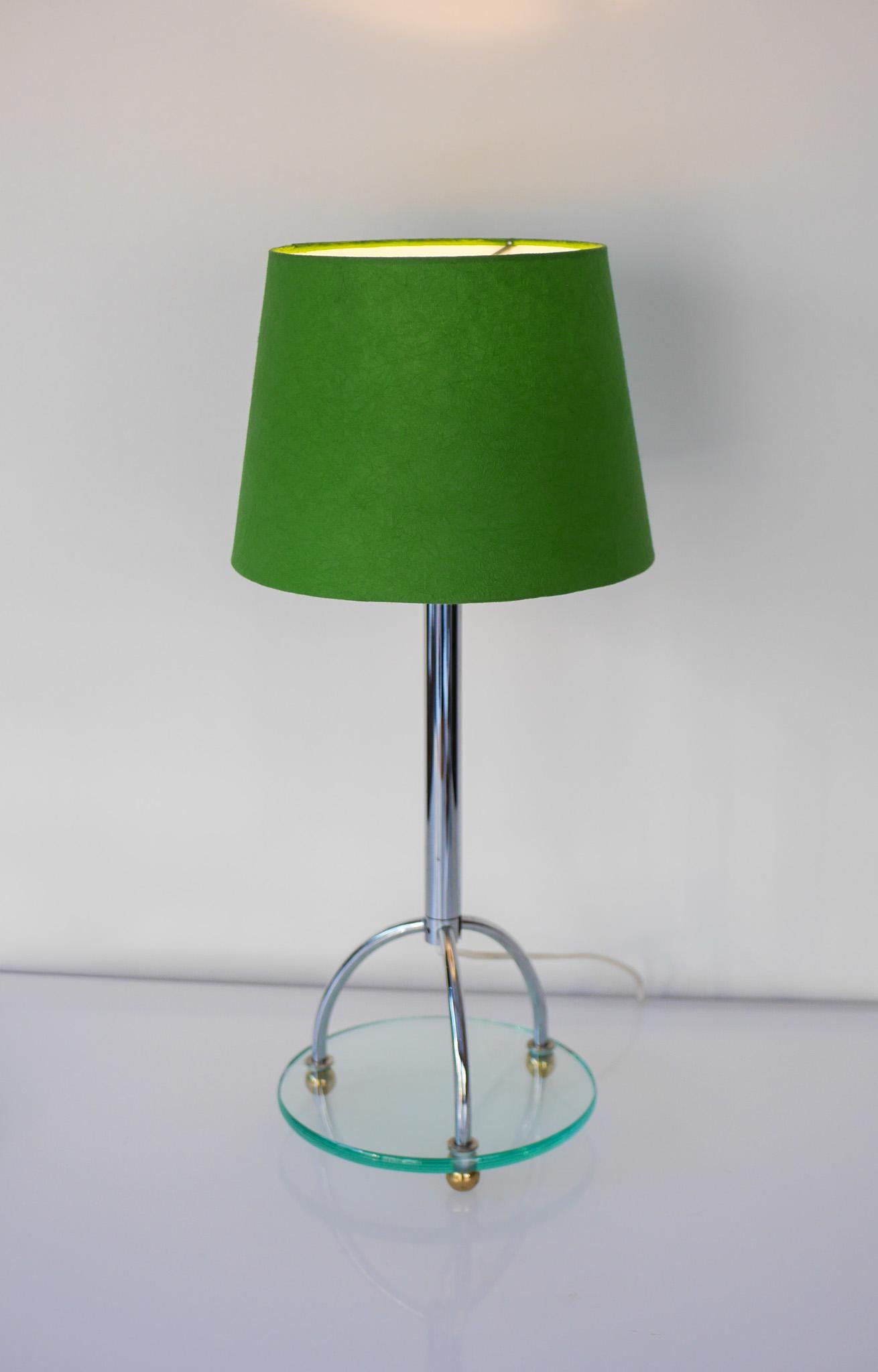 Scandinavian Minimalist Art Deco Style Table Lamp in Chrome and Glass by IKEA For Sale 4