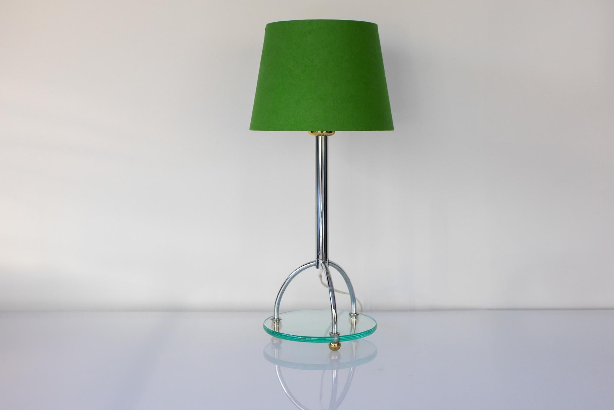 Scandinavian Minimalist Art Deco Style Table Lamp in Chrome and Glass by IKEA For Sale 6