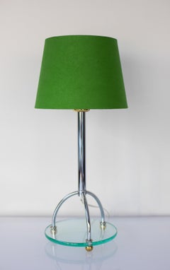 Scandinavian Minimalist Art Deco Style Table Lamp in Chrome and Glass by IKEA