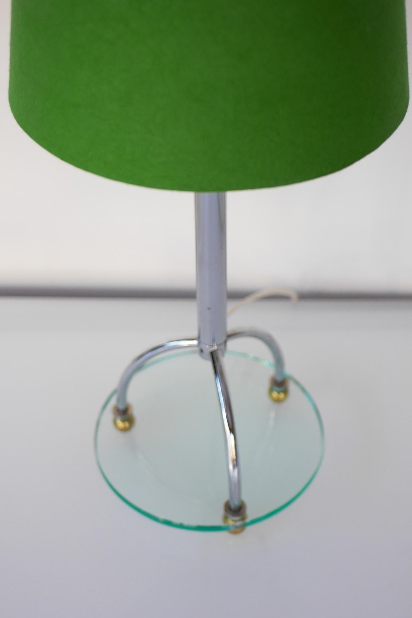 Swedish Scandinavian Minimalist Art Deco Style Table Lamp in Chrome and Glass by IKEA For Sale