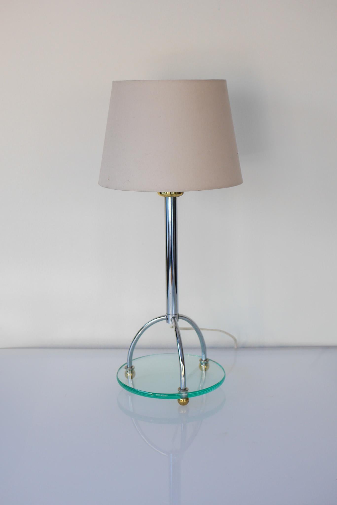 Scandinavian Minimalist Art Deco Style Table Lamp in Chrome and Glass by IKEA In Good Condition For Sale In Skarpnäck, SE