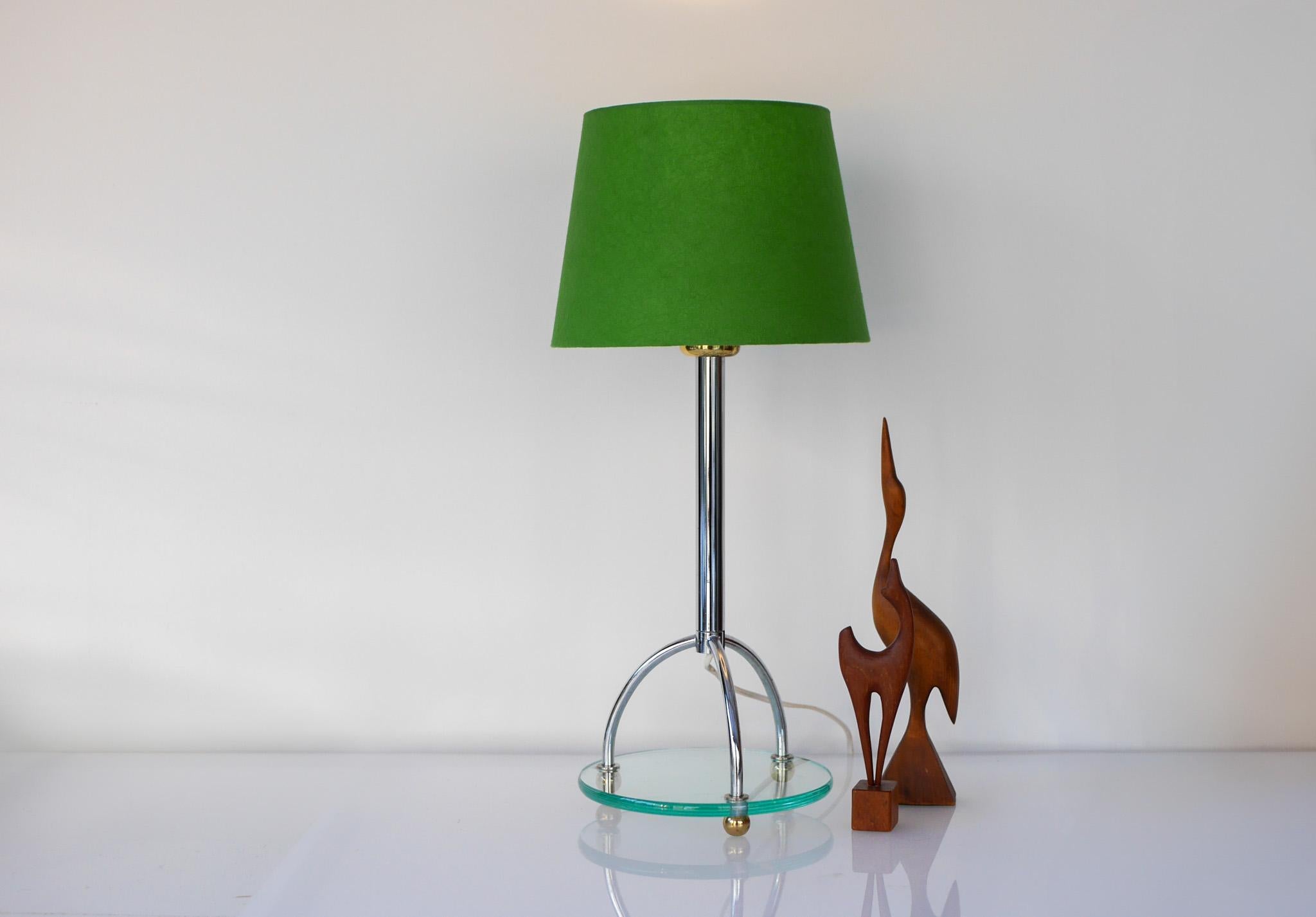 Scandinavian Minimalist Art Deco Style Table Lamp in Chrome and Glass by IKEA For Sale 1