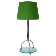 Scandinavian Minimalist Art Deco Style Table Lamp in Chrome and Glass by IKEA
