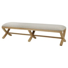 Scandinavian Minimalist Bench with Upholstered Seat