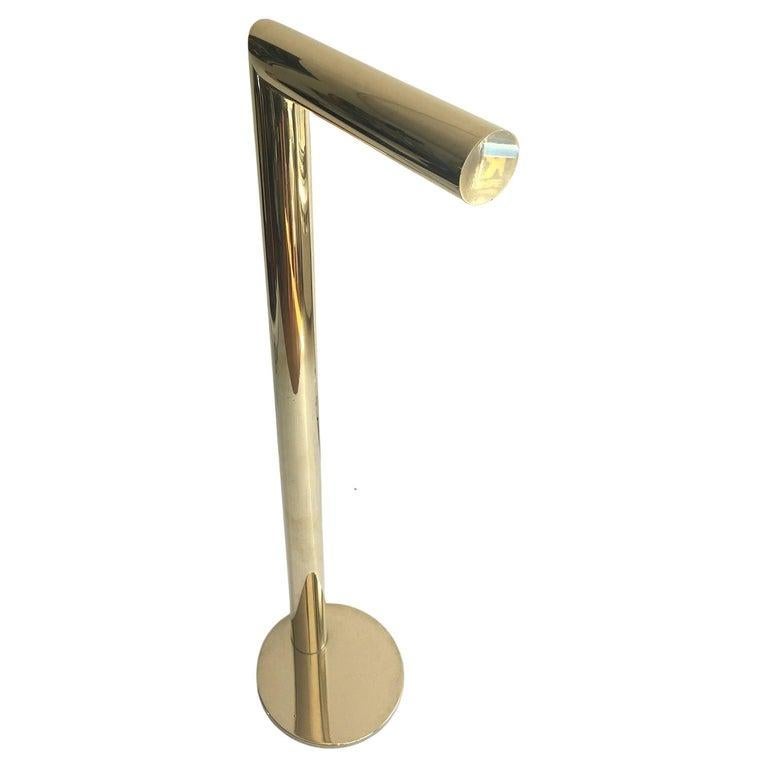 Scandinavian Modern Scandinavian Minimalist Brass Floor Lamp by Jonas Hilde For Sale