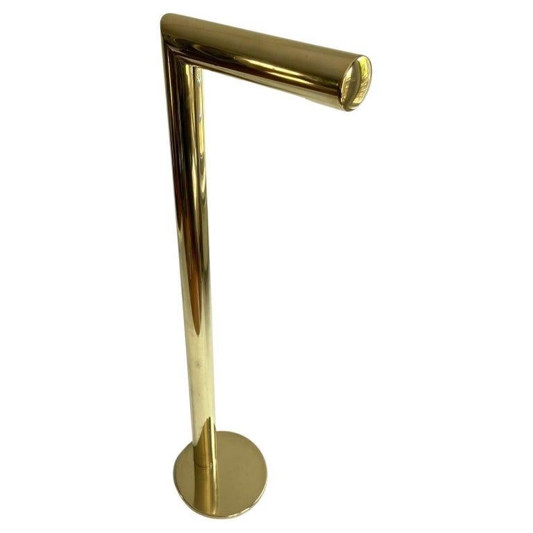 Norwegian Scandinavian Minimalist Brass Floor Lamp by Jonas Hilde For Sale