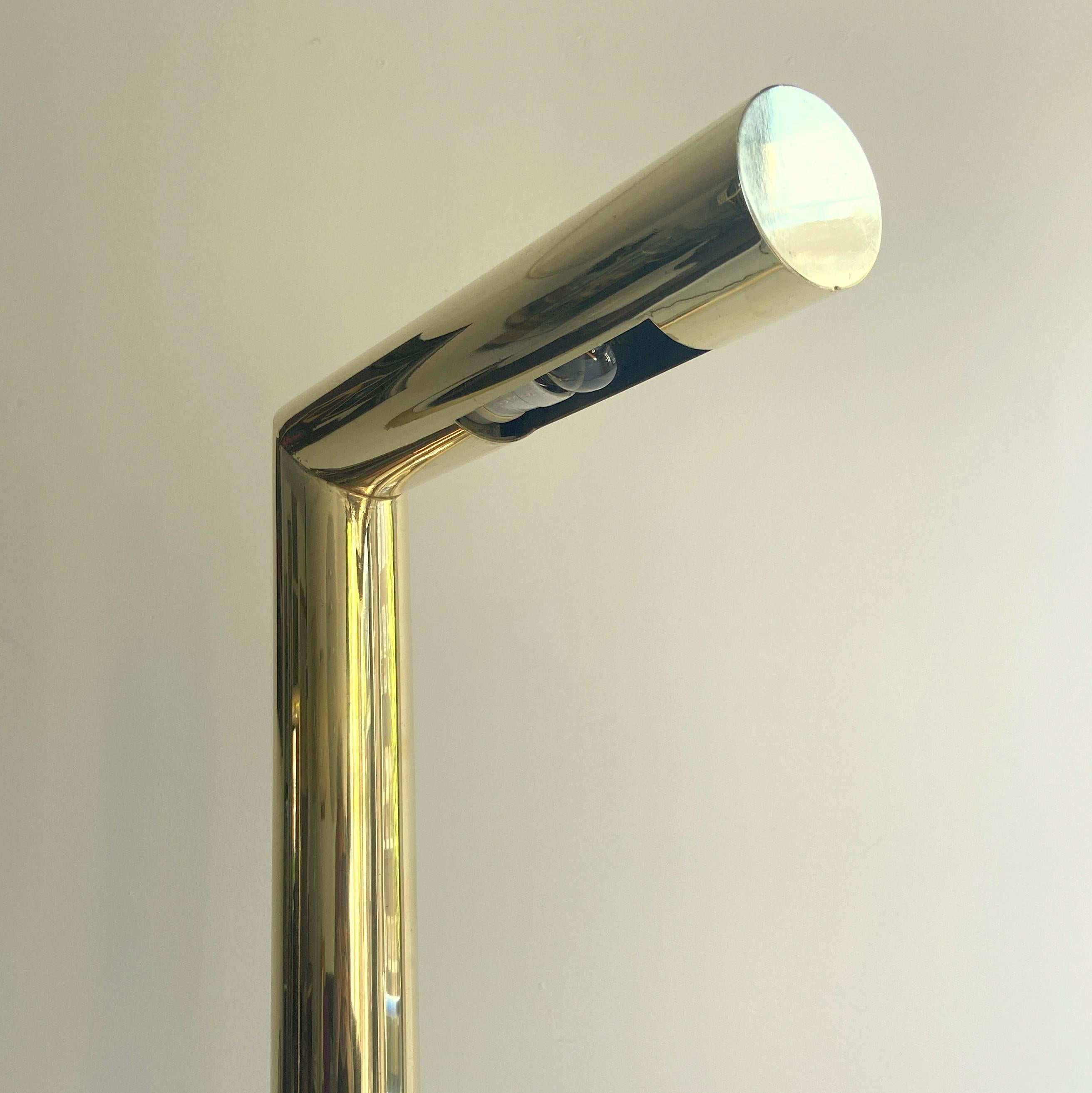 Scandinavian Minimalist Brass Floor Lamp by Jonas Hilde For Sale 1