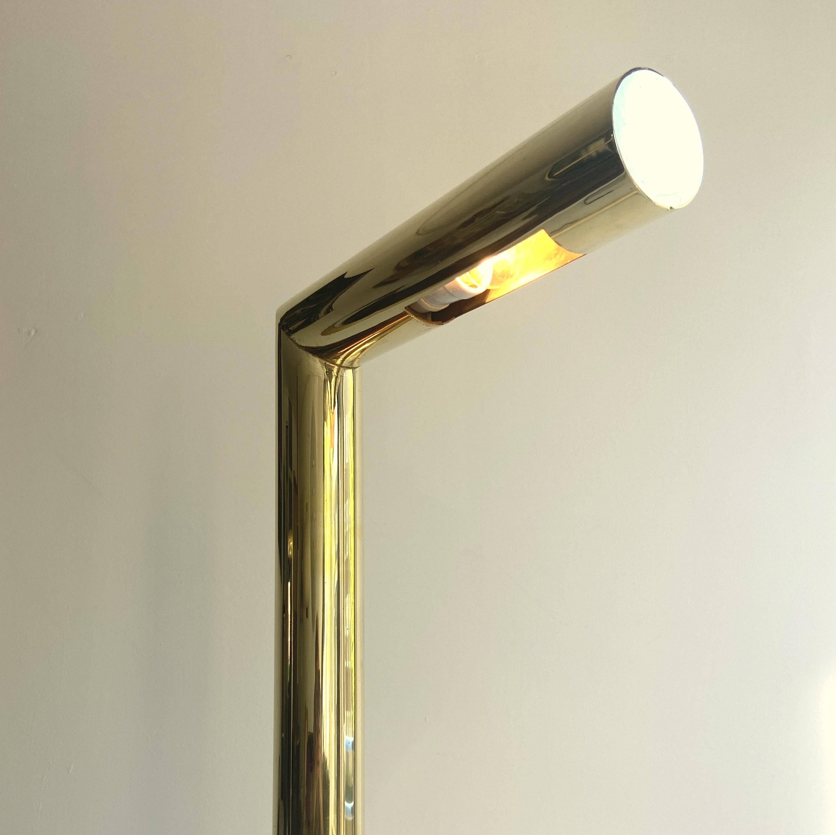 Scandinavian Minimalist Brass Floor Lamp by Jonas Hilde For Sale 2